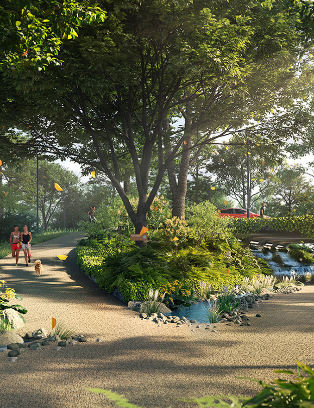Central Parkway connecting Gamuda Gardens with parks and amenities